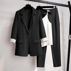 Vera Women's Chic Coordinated Blazer Pants And Top