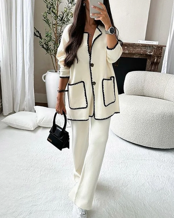 Terra Women's Elegant Long Blazer Pants Set
