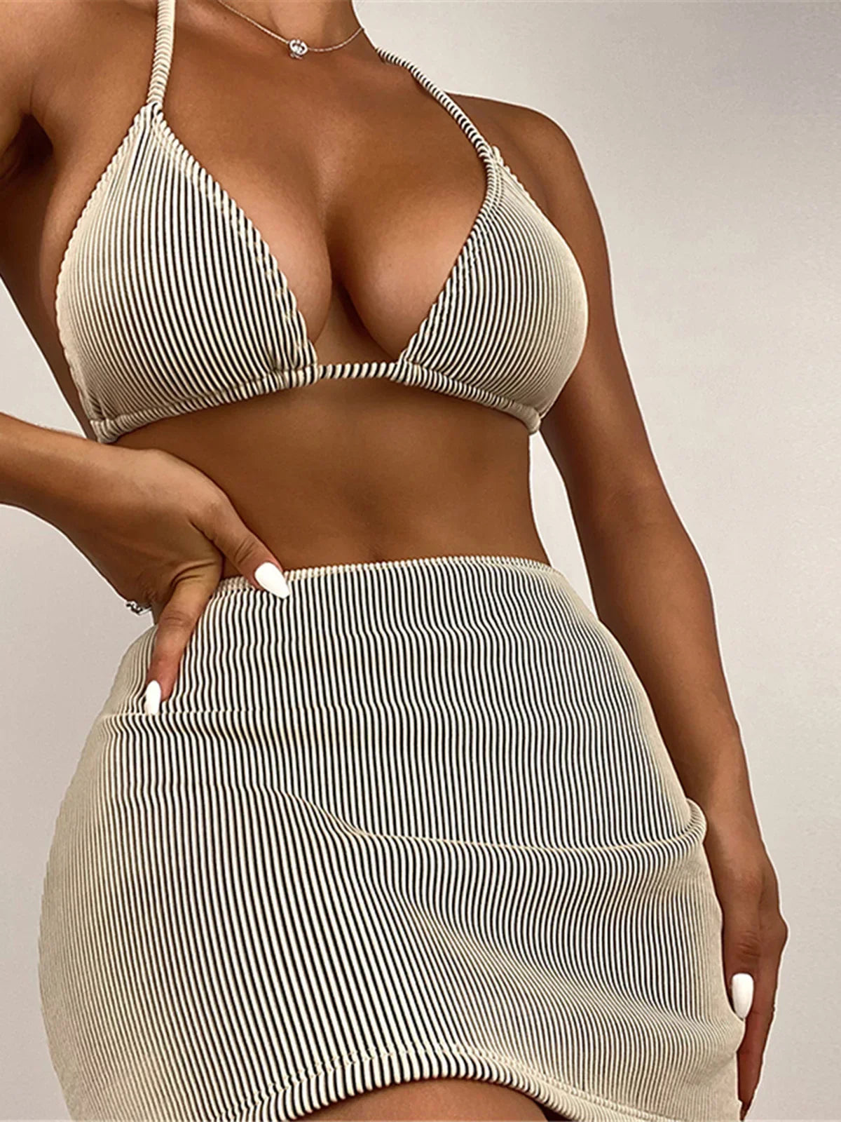 Ribbed Halter Resort Wear