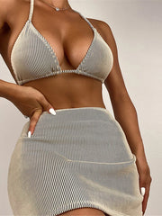 Ribbed Halter Resort Wear