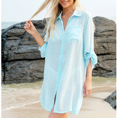 Sheer V-Neck Breezy Kaftan