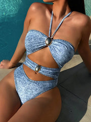 Denim Print Breezy Kaftan
