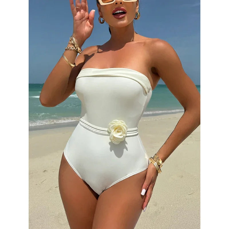 3D Floral Swim Dress
