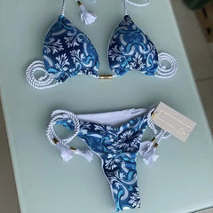 Marina Luxe Rope‑Tie Bikini Set