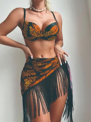 Push-Up Tassel Beach Cover-Up