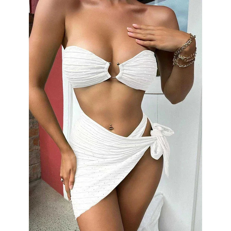 Dot Strapless Crochet Layer