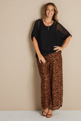 Arlette Silk Pants - Leopard