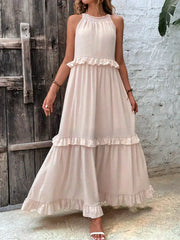 Emiliaâ„?- Halter Ruffle Maxi Dress