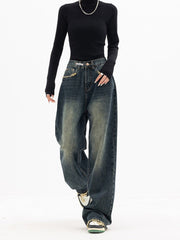 Aurora Women's Trendy High-Waisted Wide-Leg Jeans