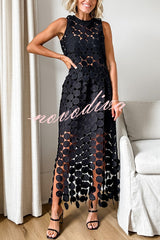 Noir Tempo Skirt â€?Sheer Circle Tassel Maxi