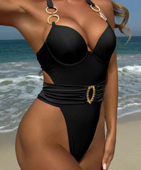 Solid Tied Swim Dress