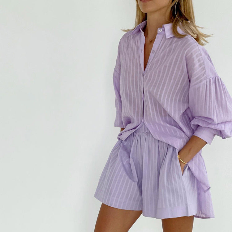 Violaâ„?- Breezy Button-Up and Shorts Set
