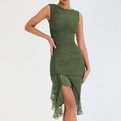 FeMinine Crew Neck Sleeveless Party Dress