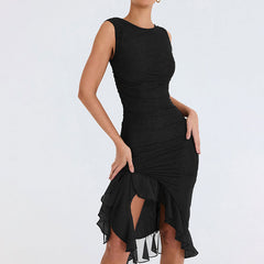 FeMinine Crew Neck Sleeveless Party Dress