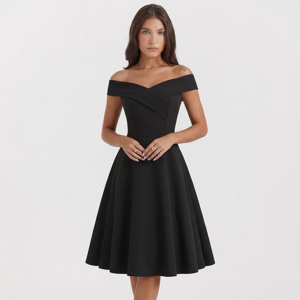 Elida Black Mini Dress