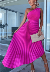 Skylar Women's Maxi Dress | One-Shoulder, Pleated