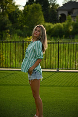 Bow Bliss Striped Top - Green