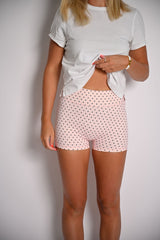 Polka Dot Biker Shorts- Pink