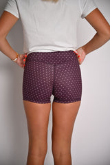 Polka Dot Biker Shorts- Purple