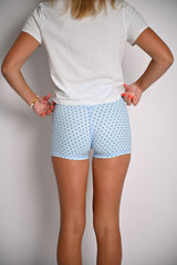 Polka Dot Biker Shorts- Blue