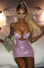 Mya Mini Dress - Pink Glitter