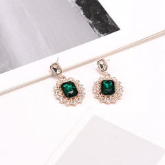 Korean Elegant Crystal Rhinestone Long Drop Earrings