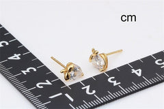 Cute Heart Cut Cubic Zircon Multi Color Strawberry Small Stud Earrings