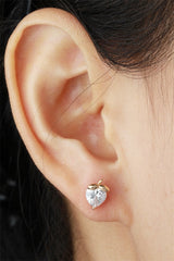 Cute Heart Cut Cubic Zircon Multi Color Strawberry Small Stud Earrings