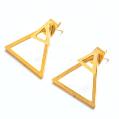 Minimalism Gold Silver Color Geometric Round Stainless Steel Woman Earring