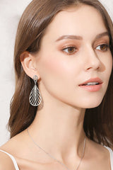 Modern Stainless Steel Big Hollow Striped Woman Earring