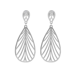 Modern Stainless Steel Big Hollow Striped Woman Earring
