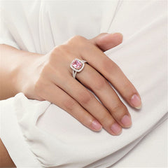 Romantic Pink Spinel Diamond with Solid 925 Silver Ring