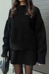 Amber - Chic Knit Skirt Set (Top + Skirt)