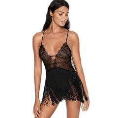 Tassel Sexy Lashes Lace Badydoll Lingerie