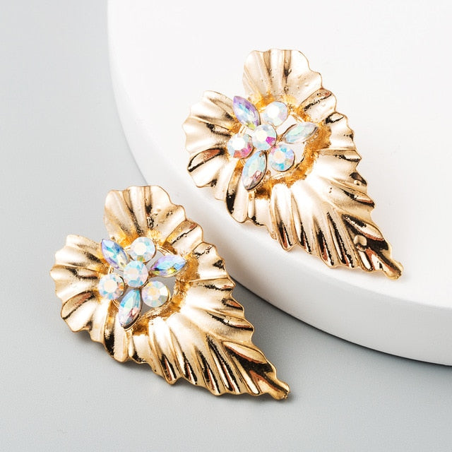 Blooming Soul Big Leaf Push Back Earrings