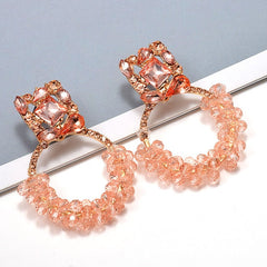 Cheerful Rhinestone Drop Dangle Earrings